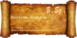 Bertram Szabina névjegykártya
